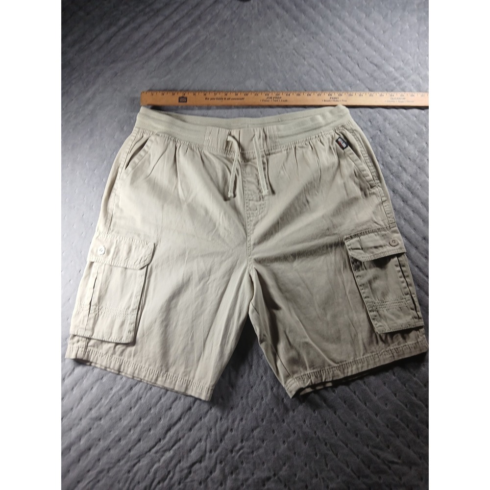 Highland Originals Mens 3X Cargo Shorts KhakiTan Cotton Elastic Waist Drawstring